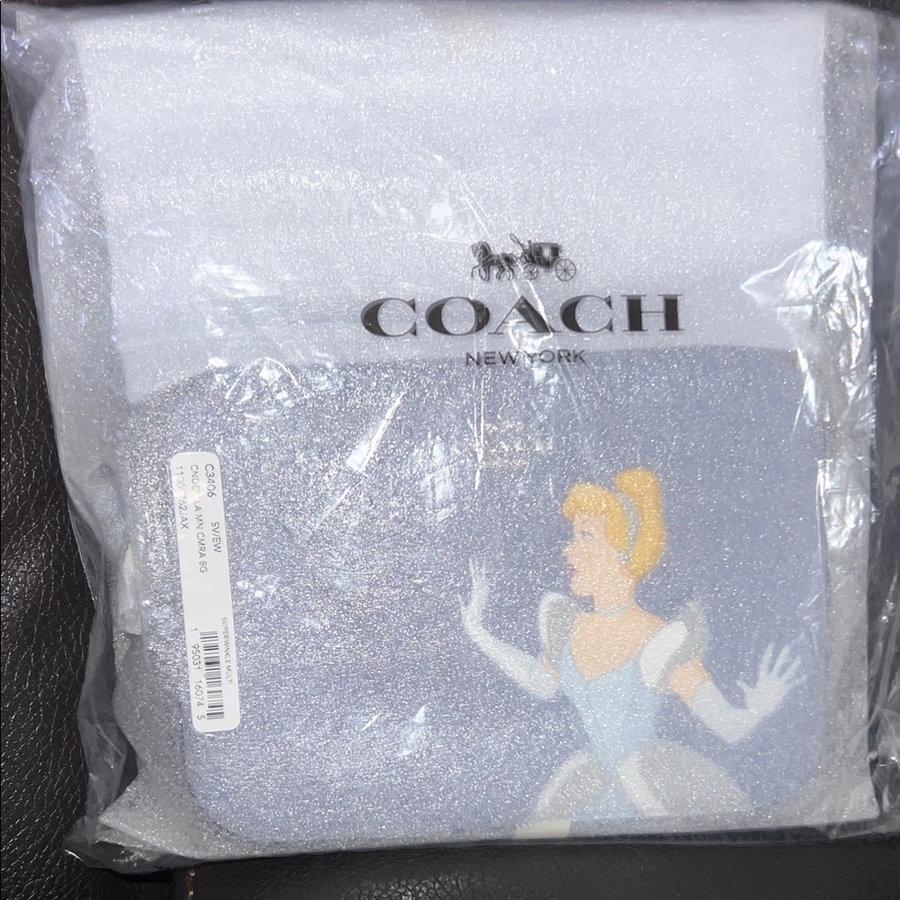 Coach Silver Glitter Pouch with Cinderella Design